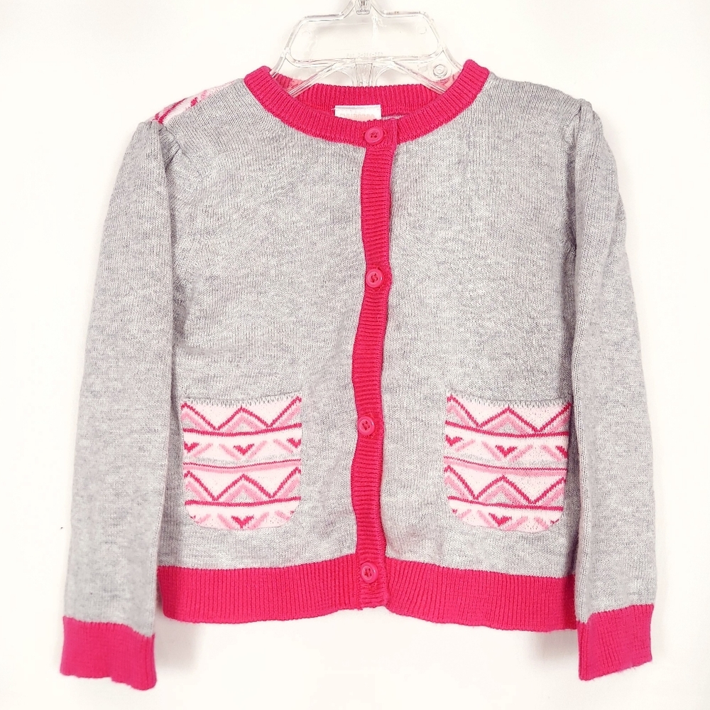 Girls Gray & Pink Gymboree Cardigan